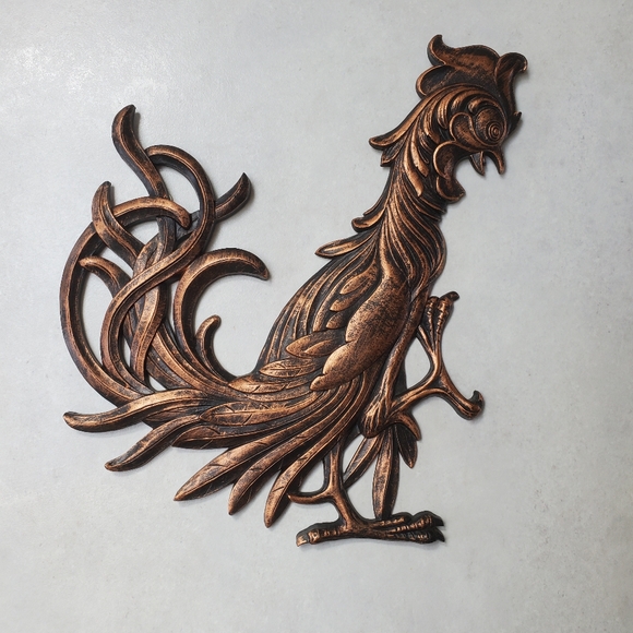 Coppercraft Guild Set of Two Fighting Roosters Wall Hanging Vintage MCM - Picture 3 of 13